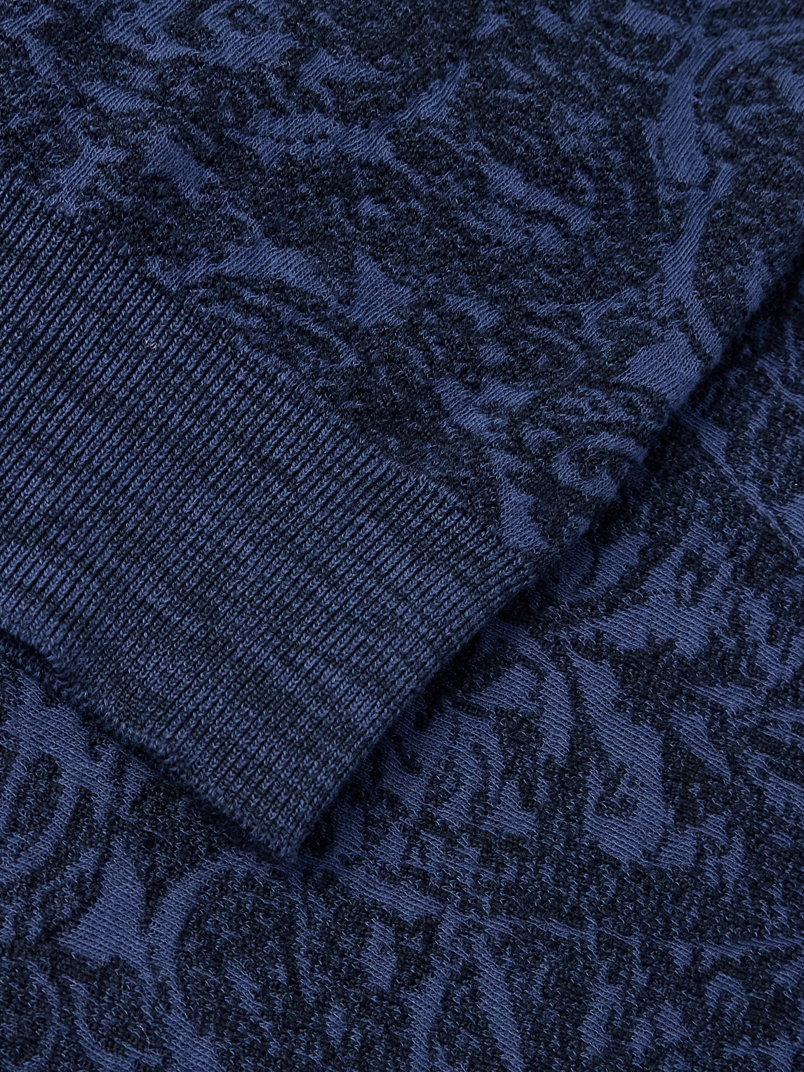 Etro Blue Sweater With Paisley Print In Cotton-wool Blend In Blue