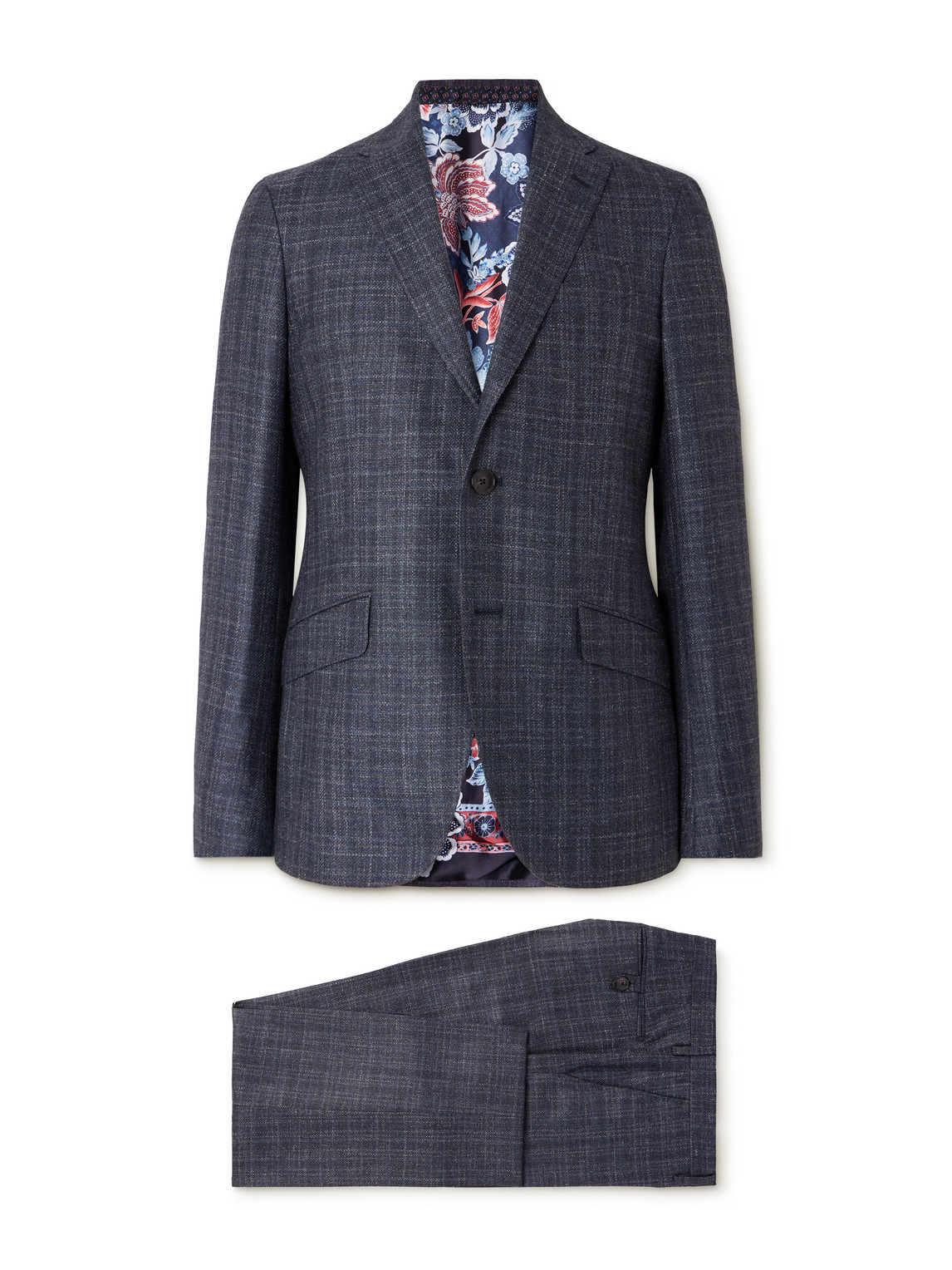 Roma Checked Wool, Silk and Linen-Blend Suit