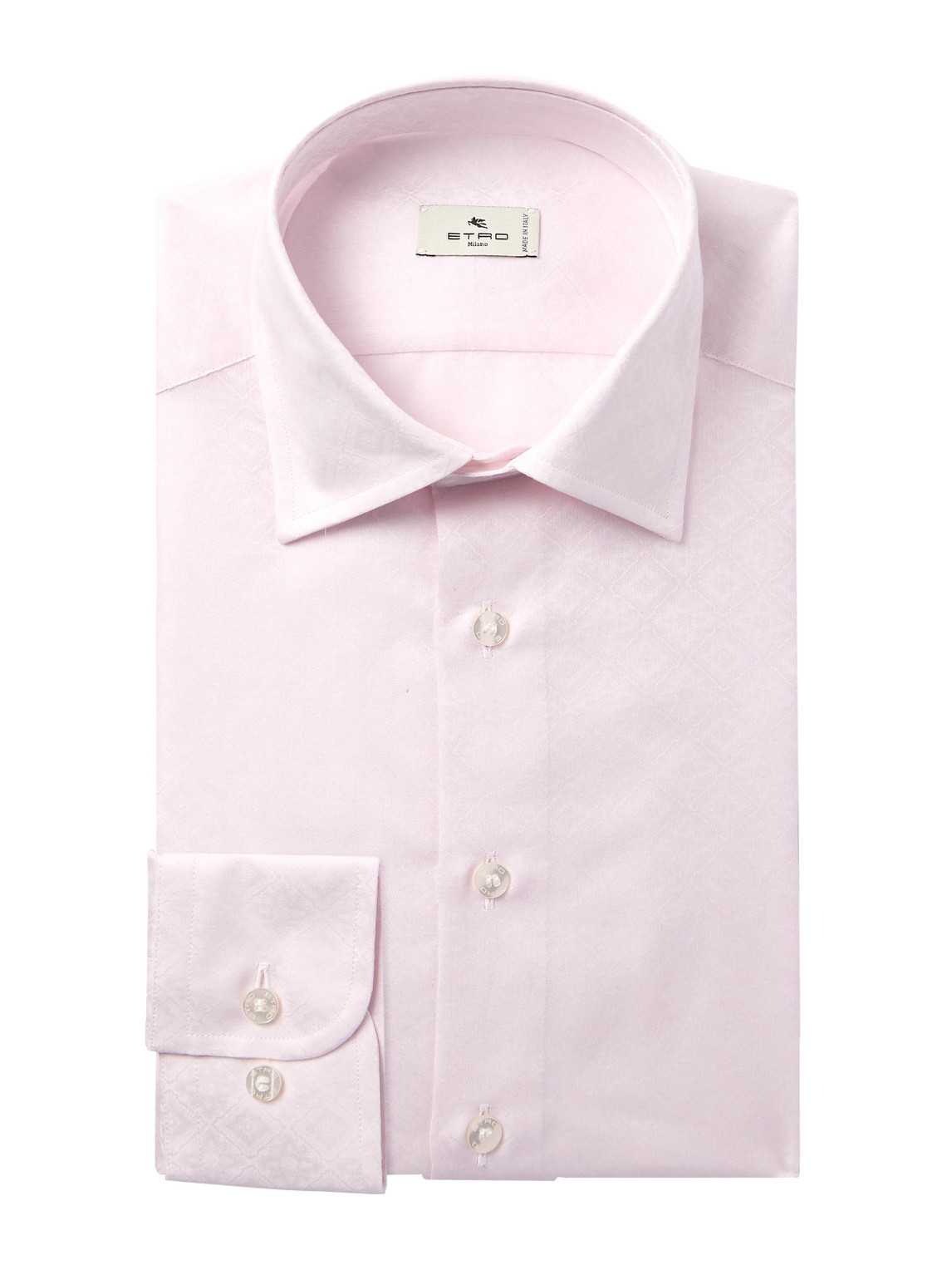 Etro Roma Cotton-jacquard Shirt In Pink