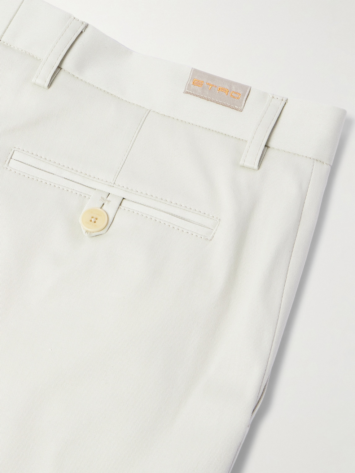 Etro Roma Slim-fit Straight-leg Stretch-cotton Twill Trousers In White
