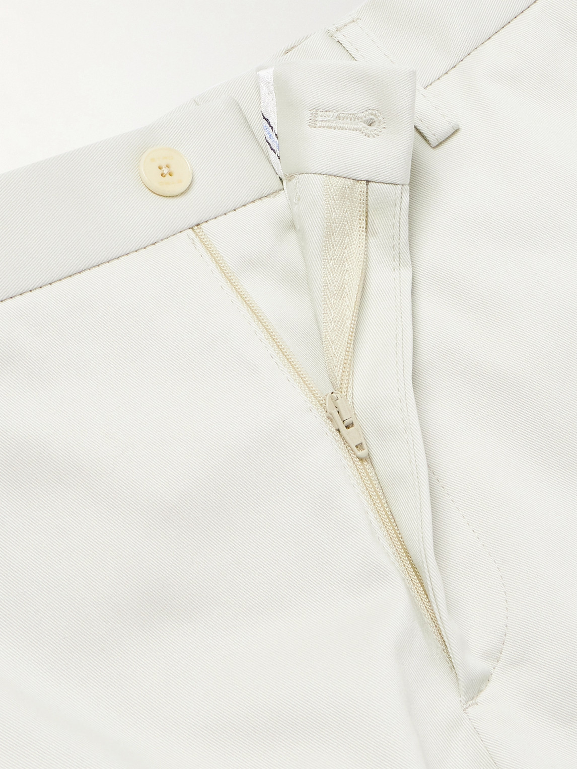 Etro Roma Slim-fit Straight-leg Stretch-cotton Twill Trousers In White