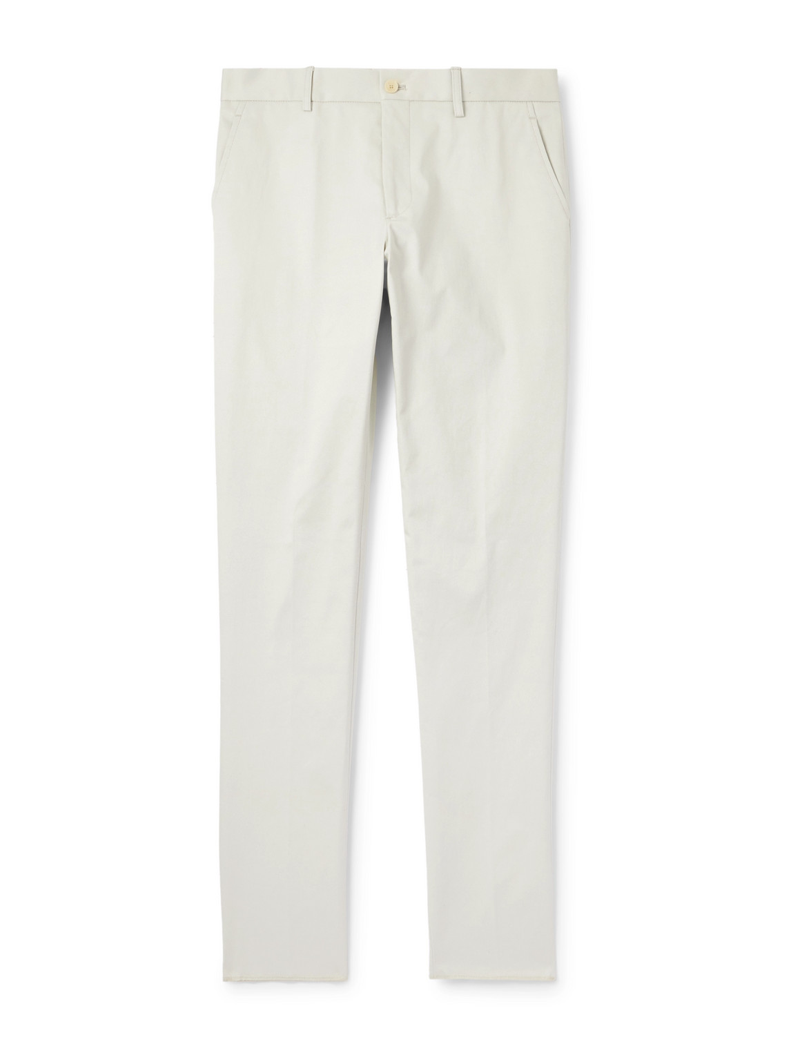 Etro Roma Slim-fit Straight-leg Stretch-cotton Twill Trousers In White