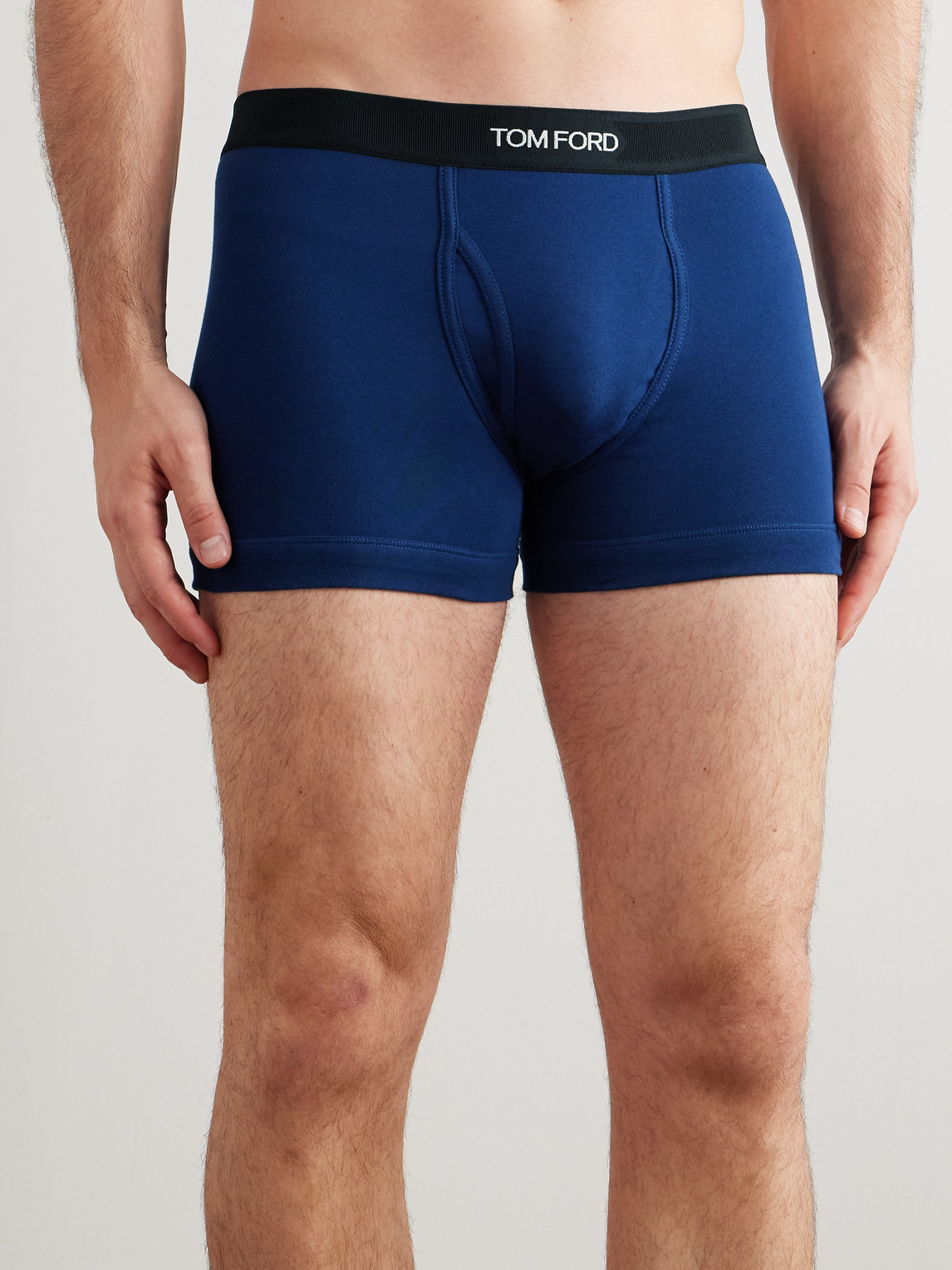 Tom Ford Stretch-cotton Boxer Briefs In Blue