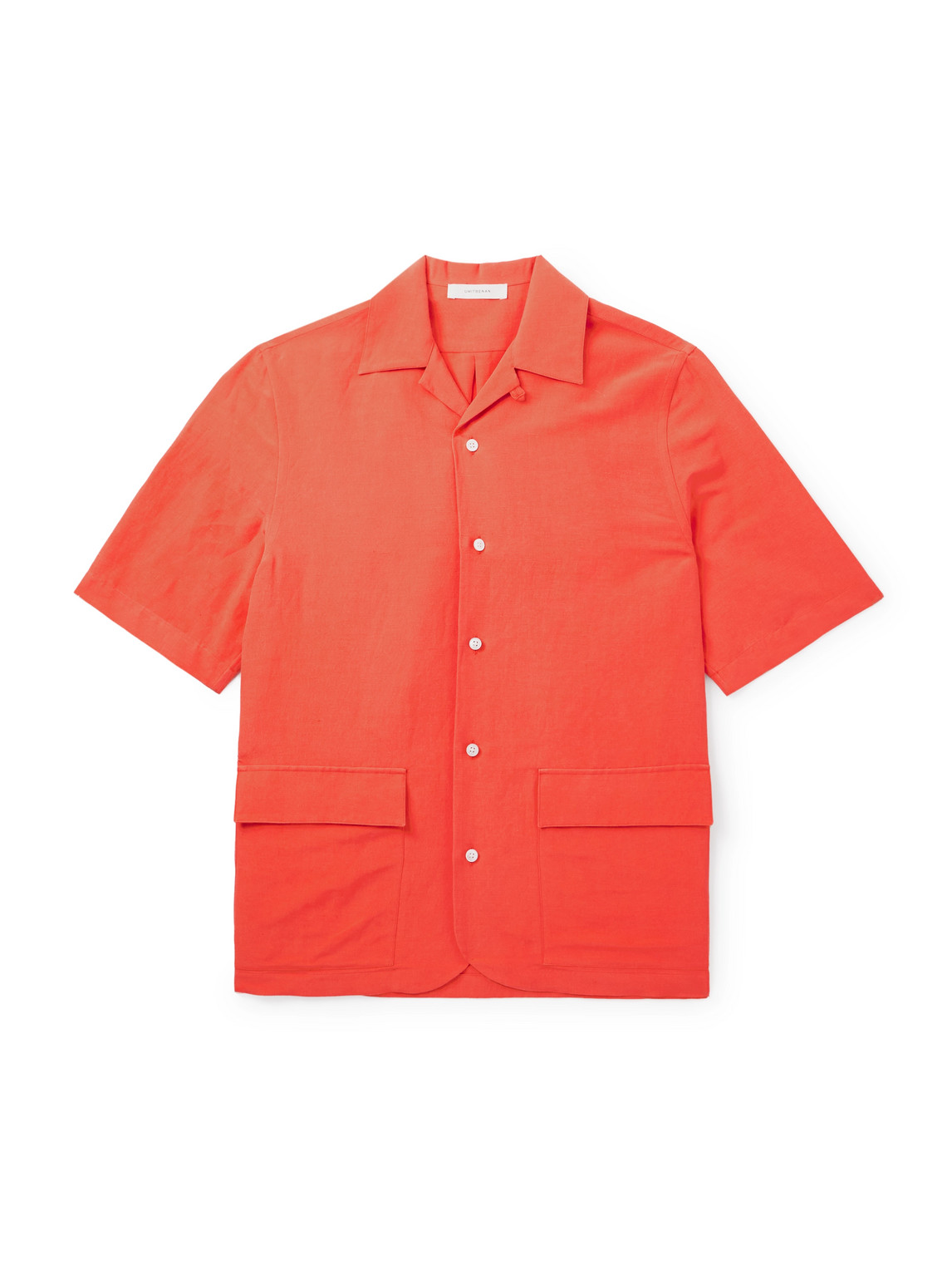 Umit Benan Cuban Convertible-collar Linen And Silk-blend Shirt In Red
