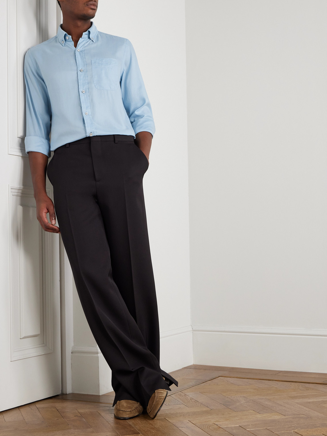 Button-Down Collar Lyocell Shirt — 2