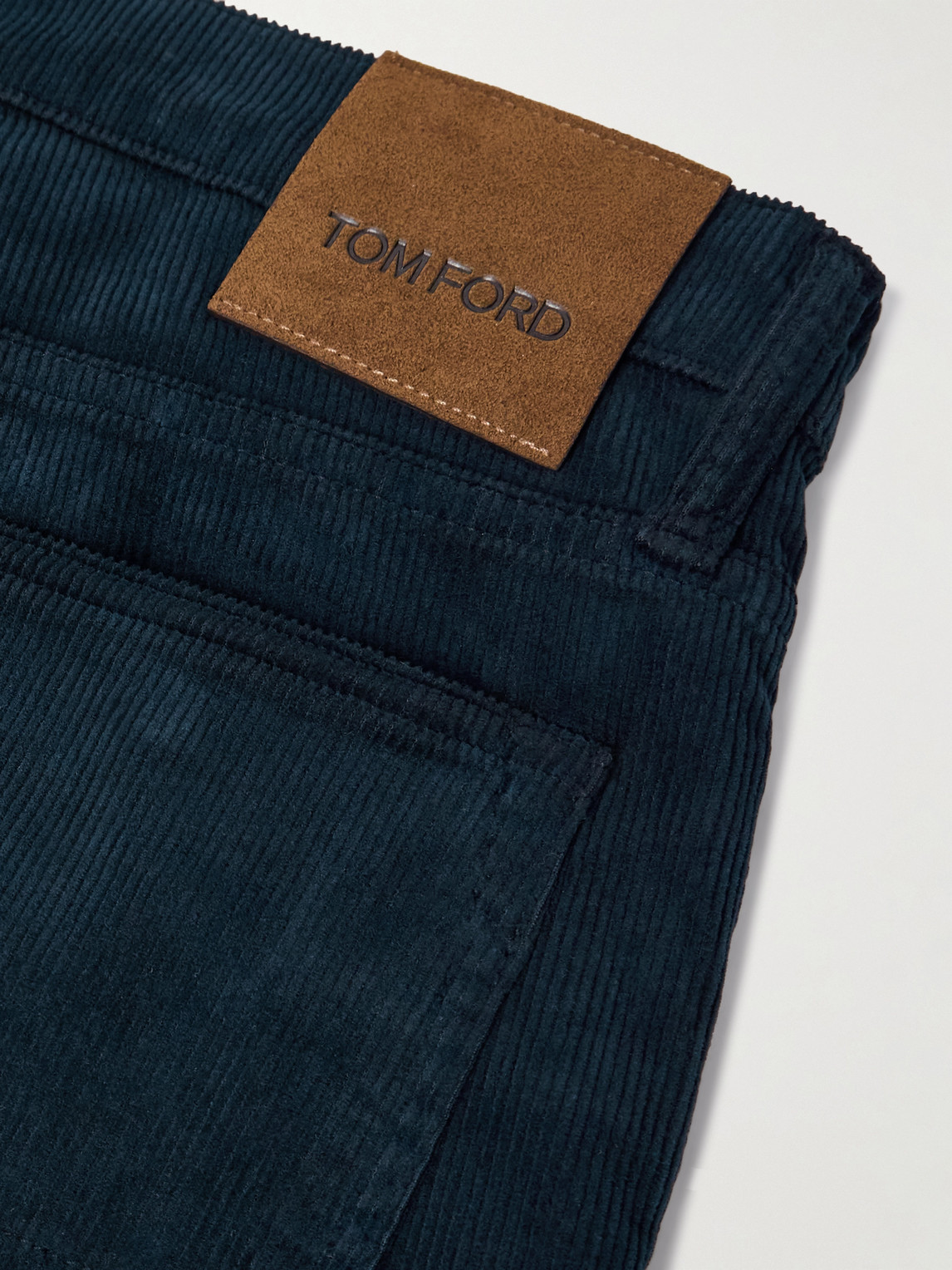 Tom Ford Slim-fit Cotton-blend Corduroy Trousers In Blue