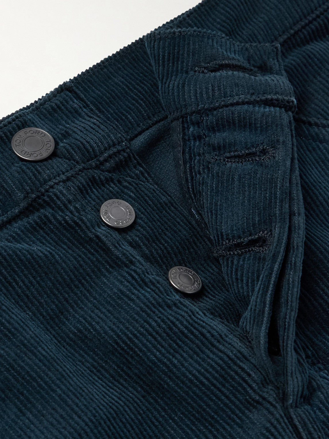 Tom Ford Slim-fit Cotton-blend Corduroy Trousers In Blue