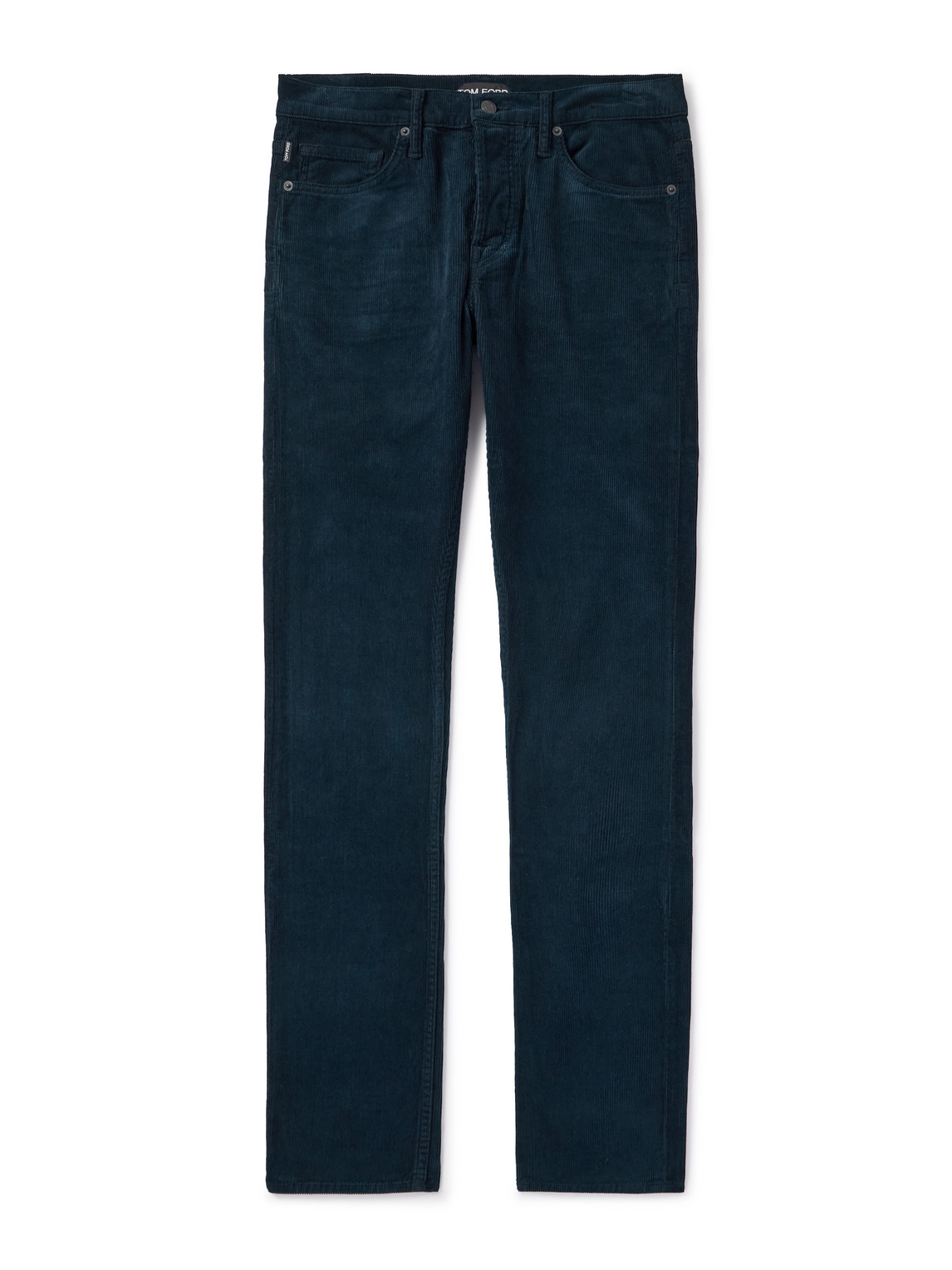 Tom Ford Slim-fit Cotton-blend Corduroy Trousers In Blue