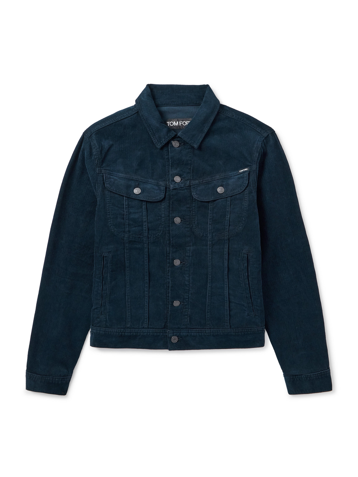 Tom Ford Slim-fit Cotton-blend Corduroy Jacket In Blue