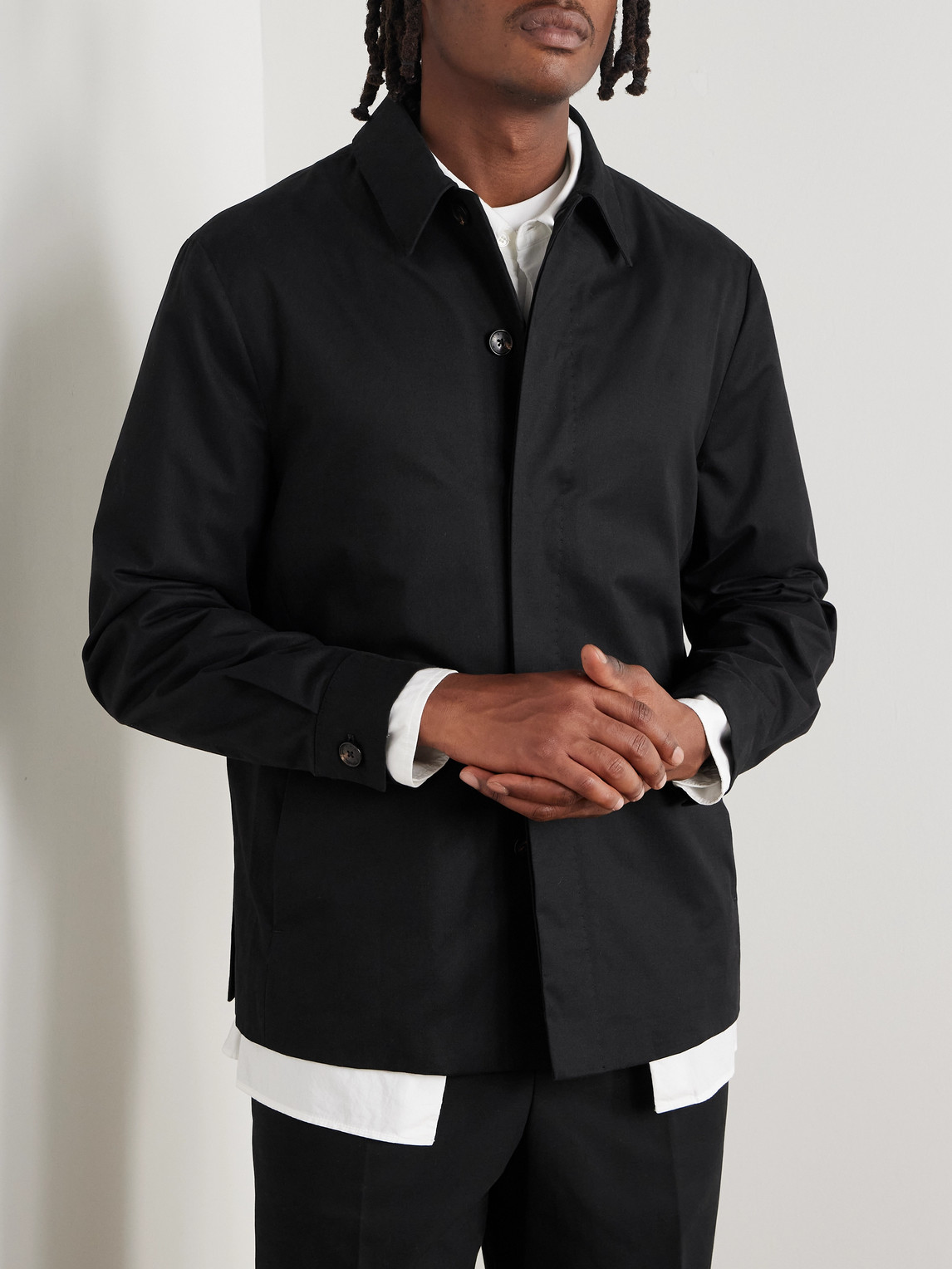 Umit Benan Romeo Cotton-blend Jacket In Black