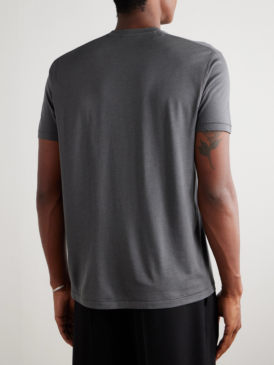 Tom Ford Lyocell And Cotton-blend Jersey T-shirt In Gray