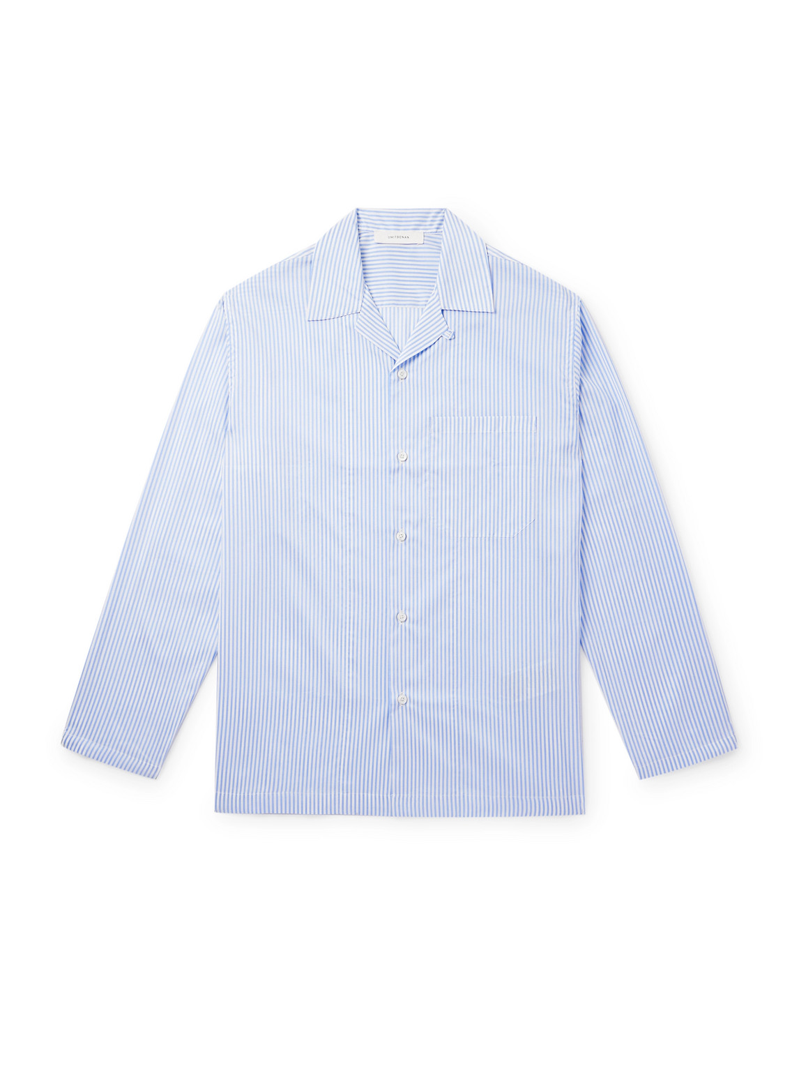 Umit Benan Havana Convertible-collar Striped Cotton And Silk-blend Shirt In Blue