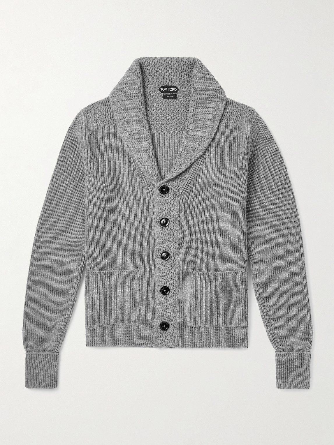 Tom Ford Shawl-Collar Ribbed Cashmere Cardigan - Men