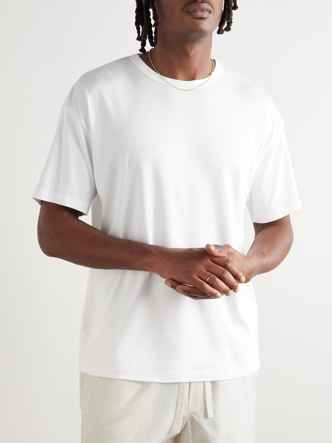Umit Benan James Cotton-jersey T-shirt In White
