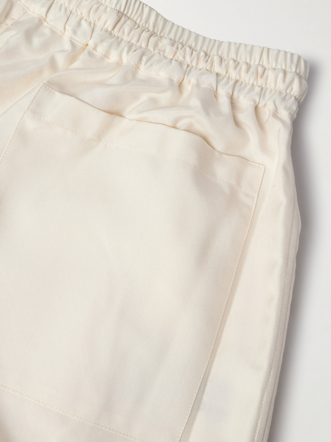 Umit Benan Julian Straight-leg Silk-poplin Shorts In Neutral