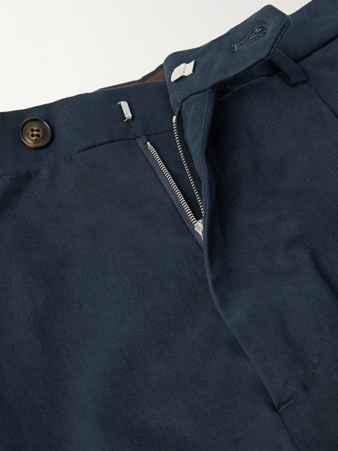 Umit Benan Richard Straight-leg Pleated Cotton-blend Twill Suit Trousers In Blue