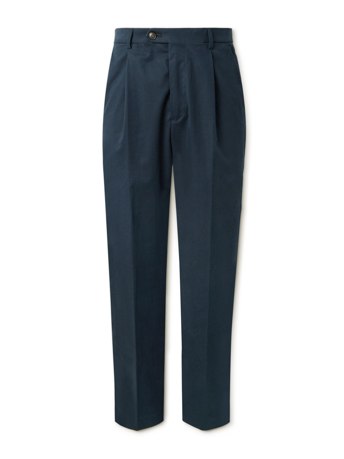 Umit Benan Richard Straight-leg Pleated Cotton-blend Twill Suit Trousers In Blue
