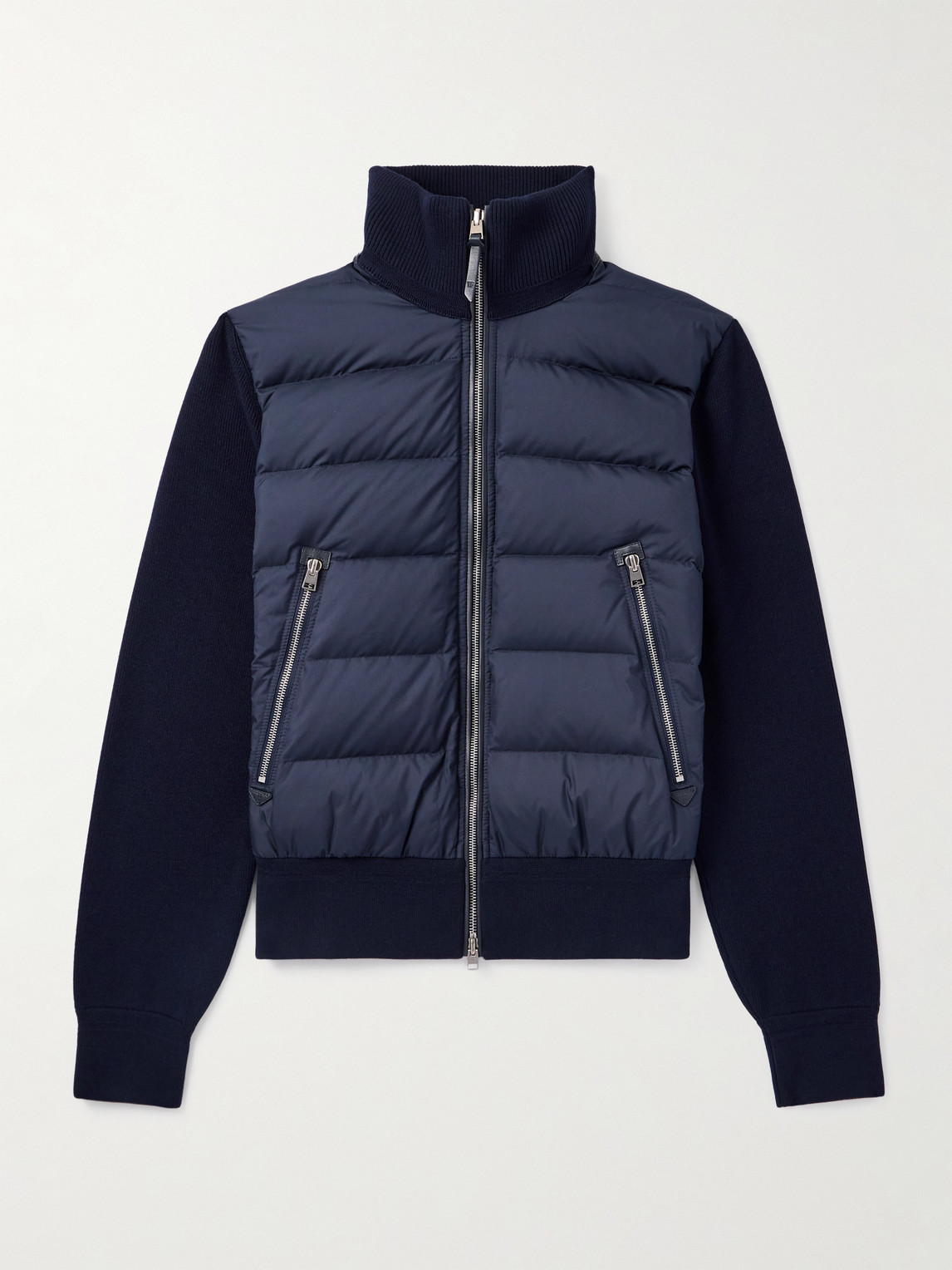 Tom Ford Leather-Trimmed Quilted Shell and Wool Down Jacket - Men