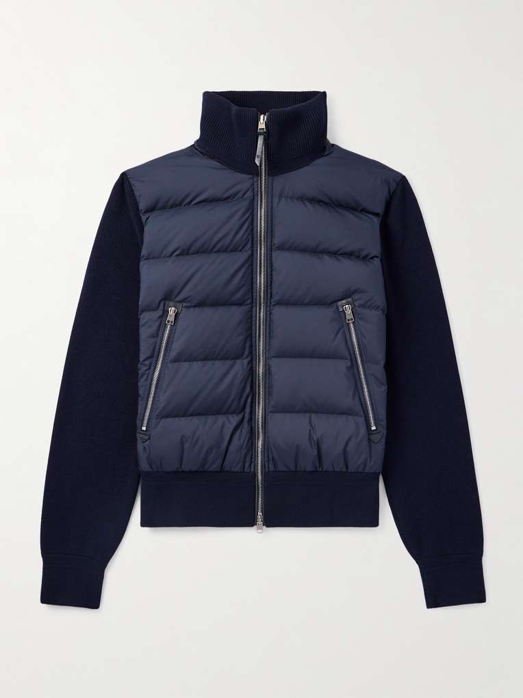 Tom Ford — Leather-Trimmed Quilted Shell and Wool Down Jacket