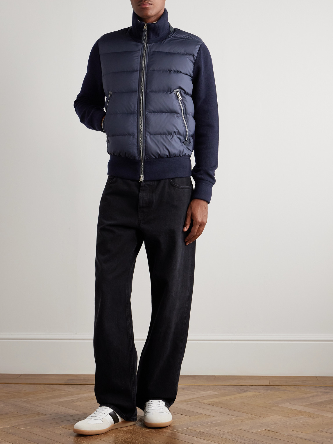 Leather-Trimmed Quilted Shell and Wool Down Jacket — 2