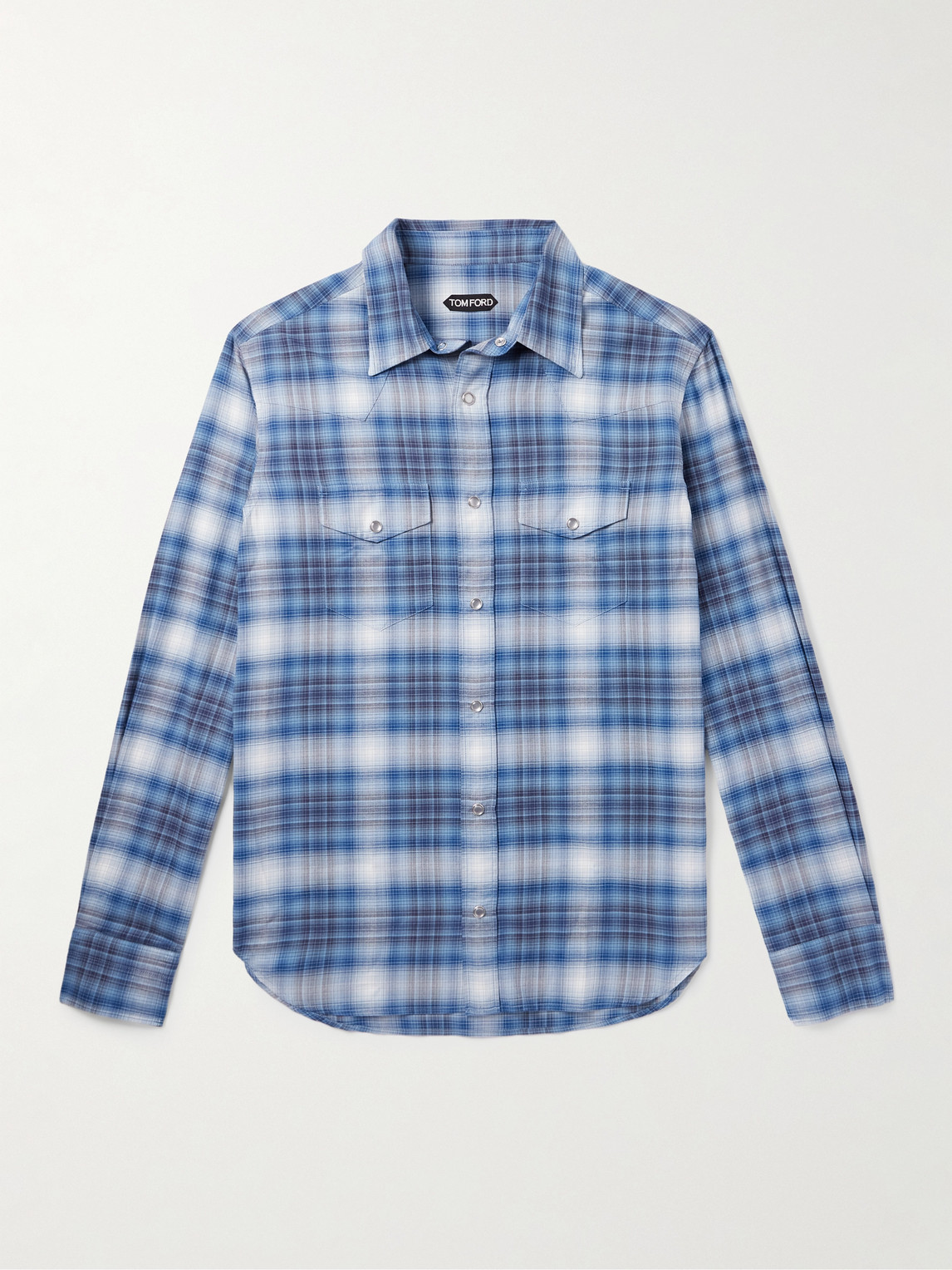 Tom Ford Slim-Fit Checked Cotton-Poplin Shirt - Men