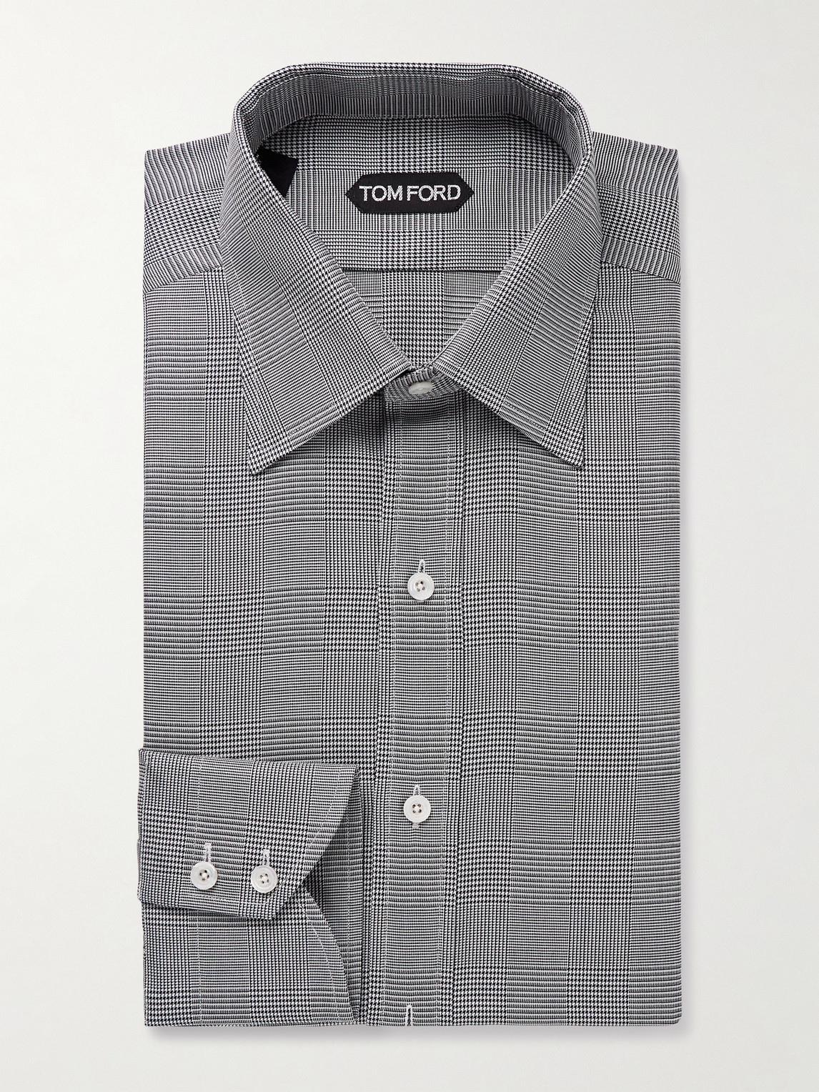 Tom Ford Prince of Wales Checked Cotton-Poplin Shirt - Men