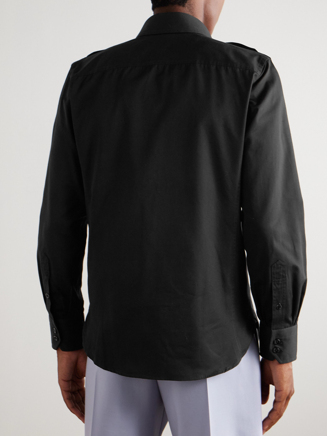 Tom Ford Cotton And Silk-blend Twill Shirt In Black
