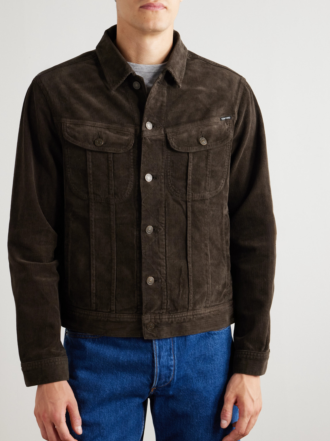 Tom Ford Slim-fit Cotton-blend Corduroy Jacket In Multi
