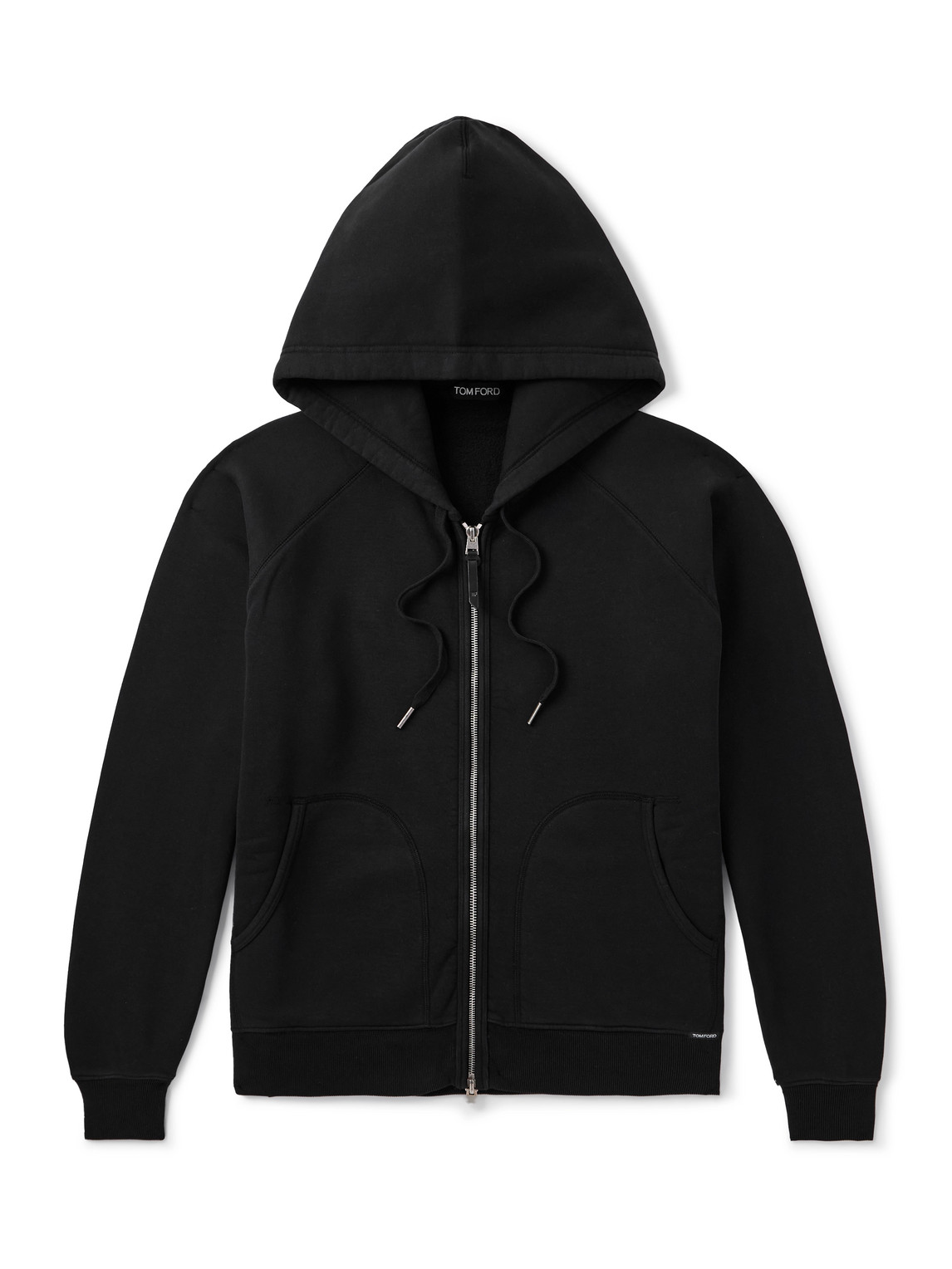 Tom Ford Slim-fit Cotton-jersey Zip-up Hoodie In Black