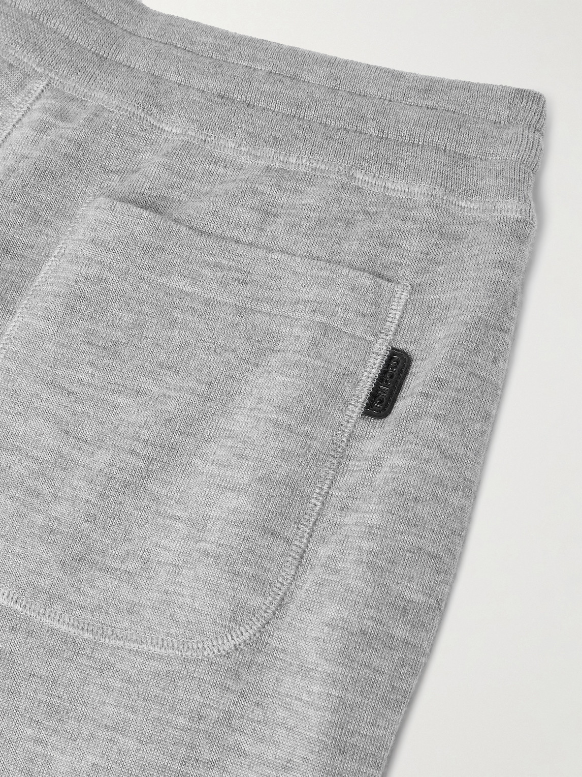 Tom Ford Tapered Cashmere And Silk-blend Sweatpants In Gray