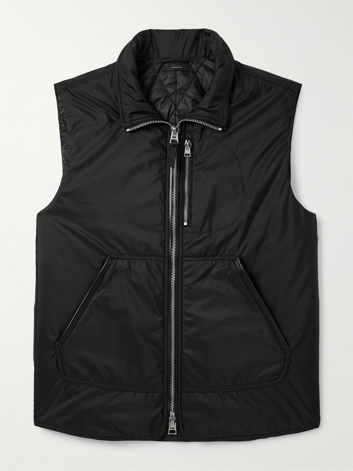 Tom Ford Padded Leather-Trimmed Shell Gilet - Men