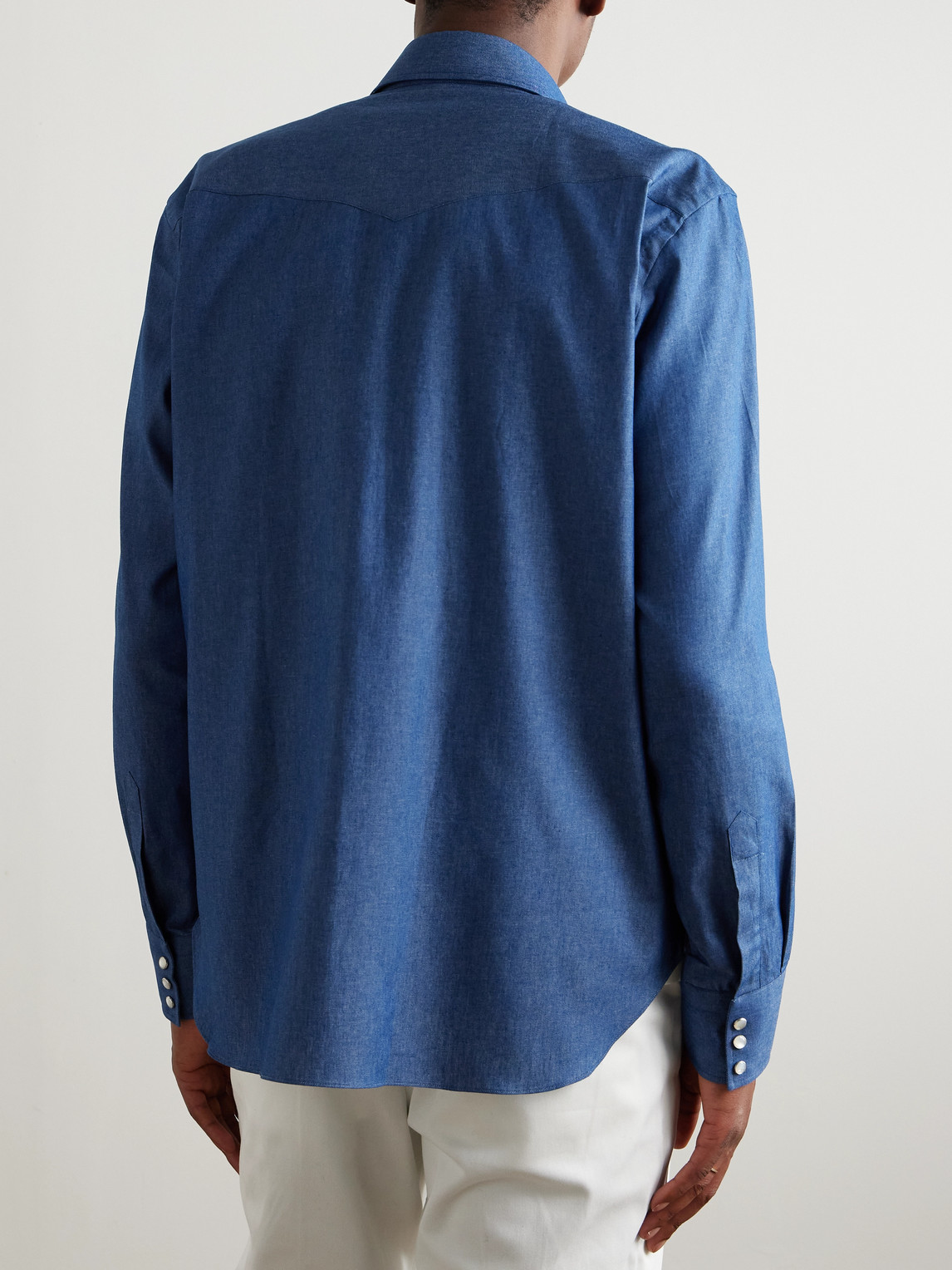 J. Mueser Neapolitan Slim-fit Cotton-chambray Shirt