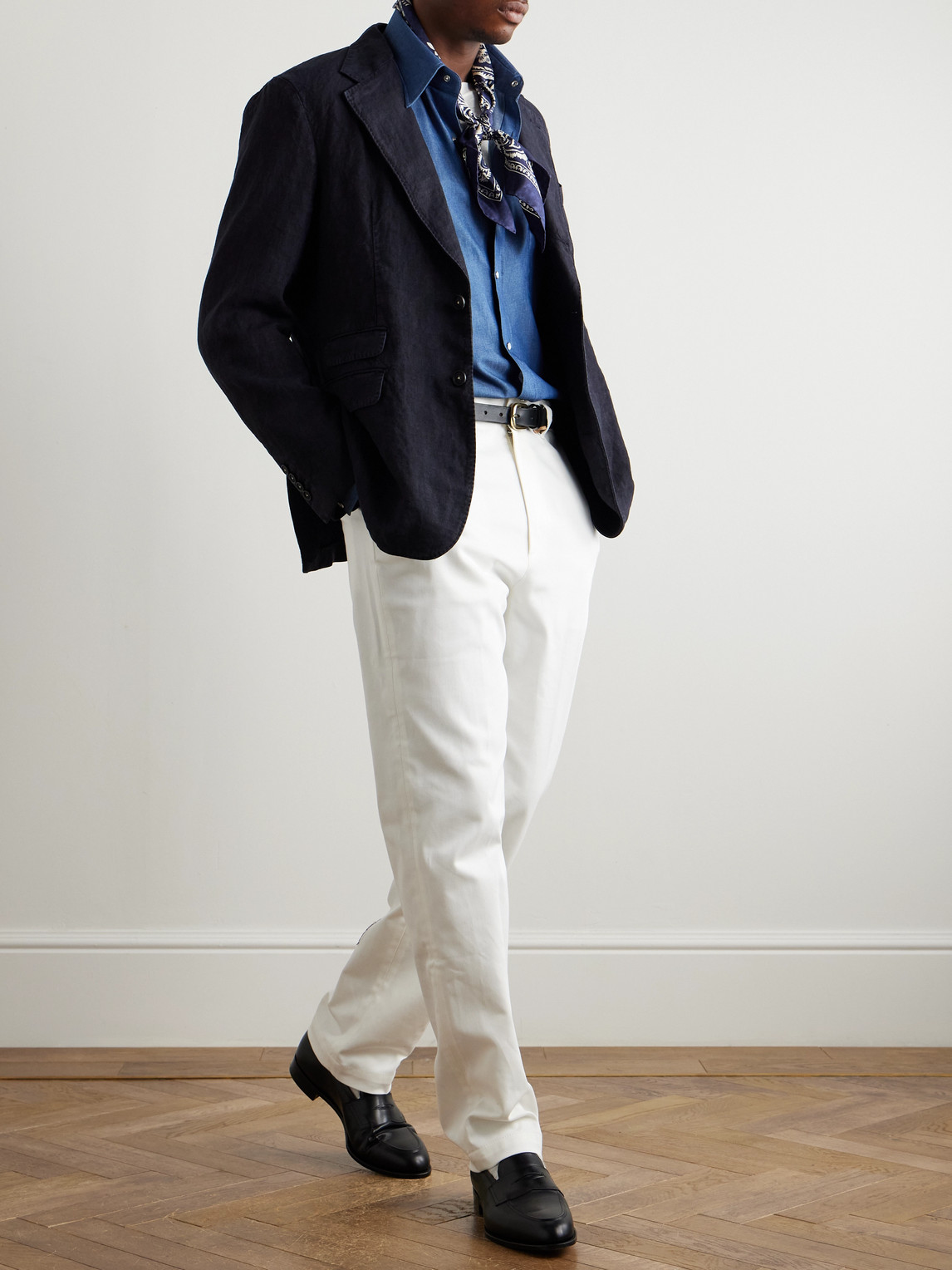 J. Mueser Neapolitan Slim-fit Cotton-chambray Shirt