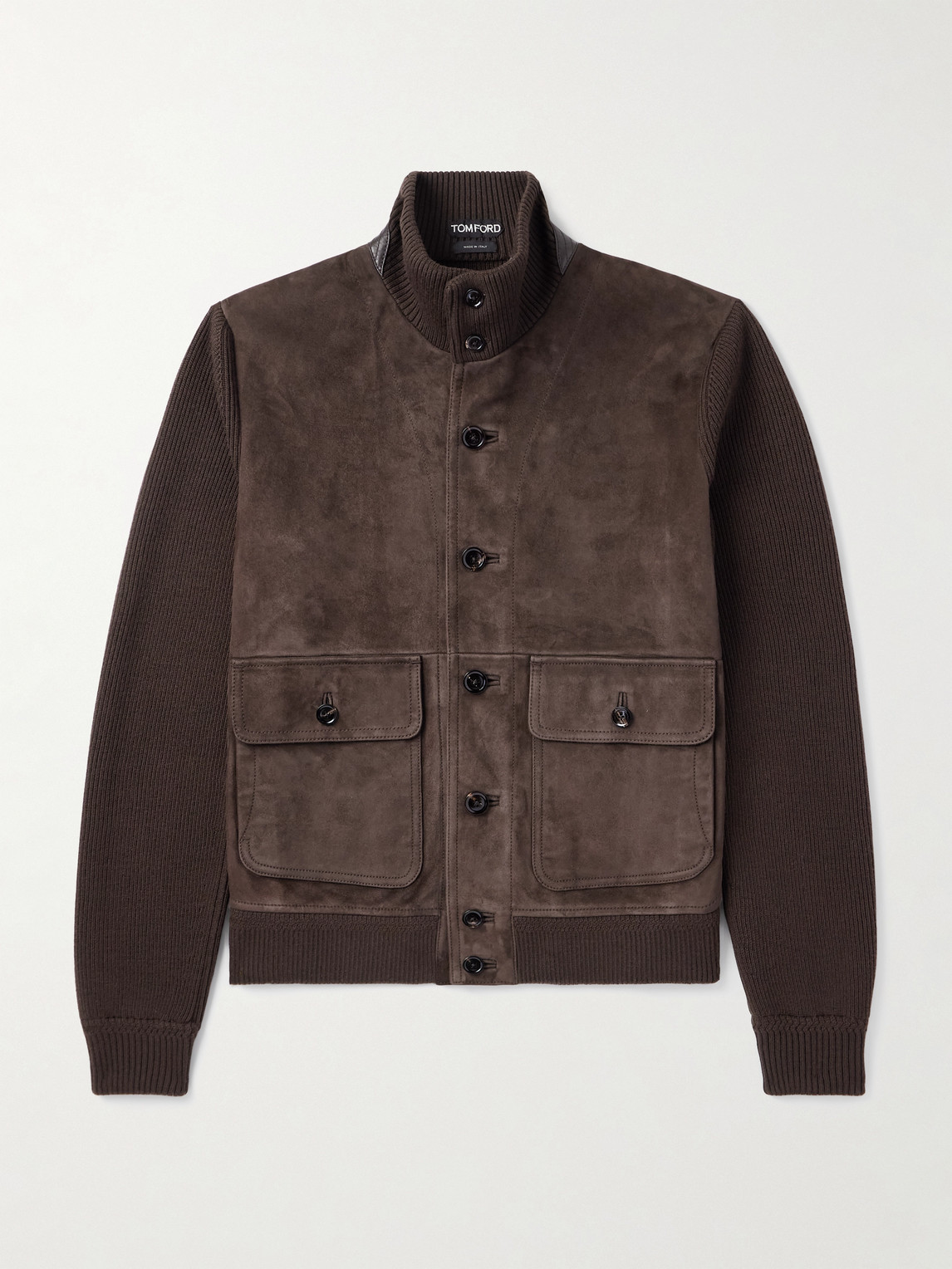 Tom Ford Ribbed Merino Wool and Suede Jacket - Men