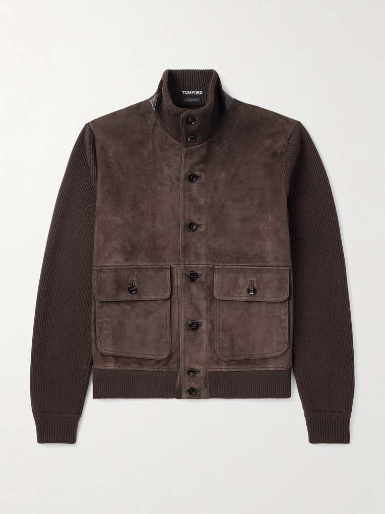 Tom Ford — Ribbed Merino Wool and Suede Jacket