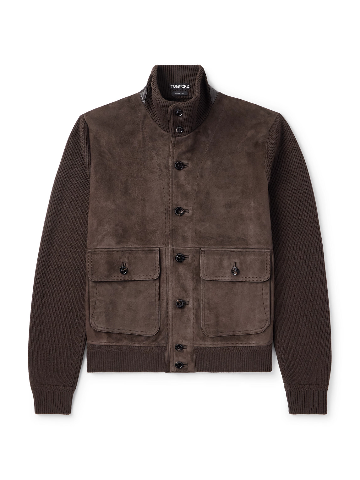 Ribbed Merino Wool and Suede Jacket