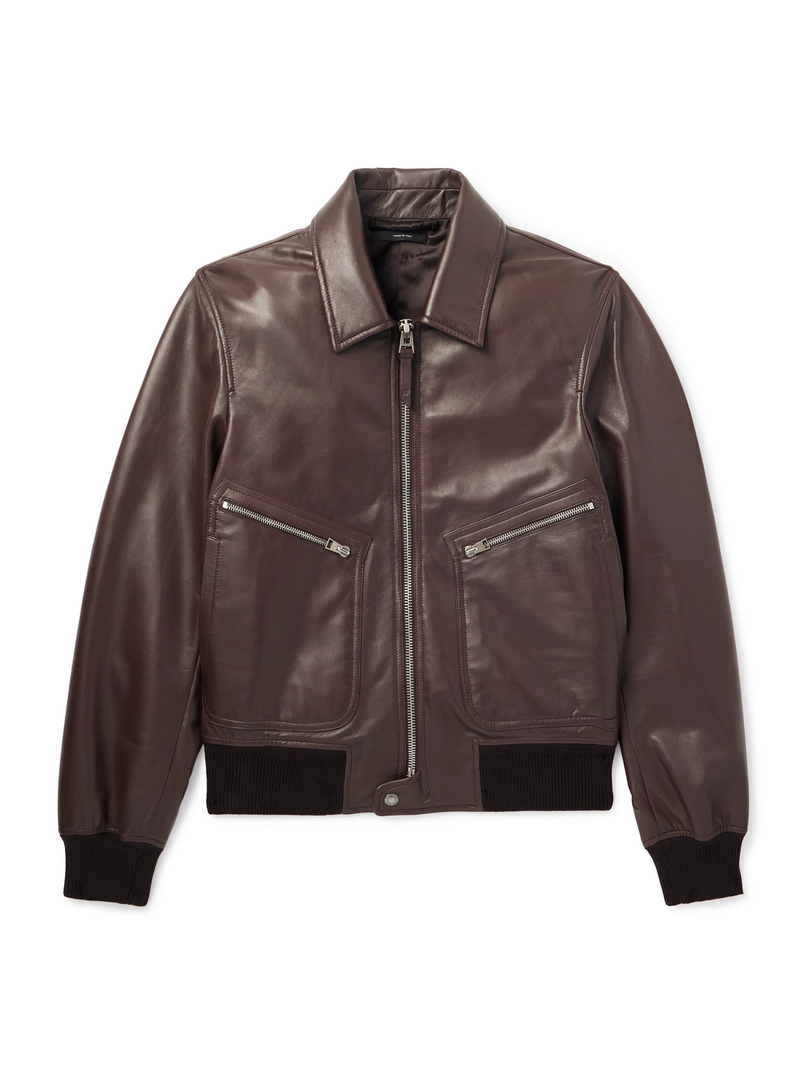 Leather Zip-Up Jacket