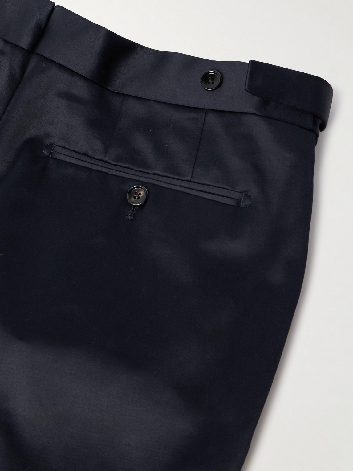 Tom Ford Dyllan Straight-leg Cotton-satin Trousers In Blue