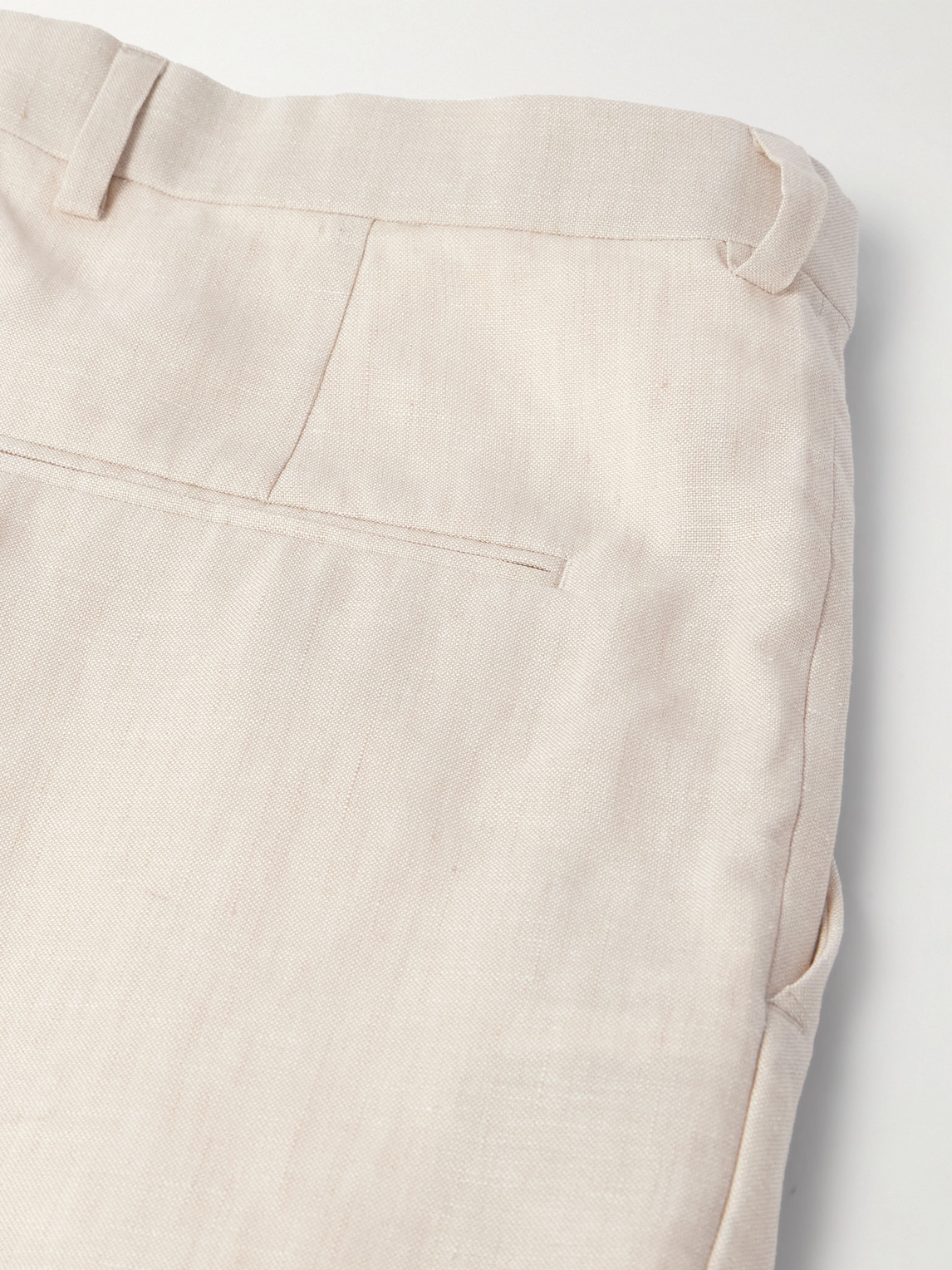 Umit Benan Johnny Straight-leg Pleated Linen And Wool-blend Suit Trousers In White