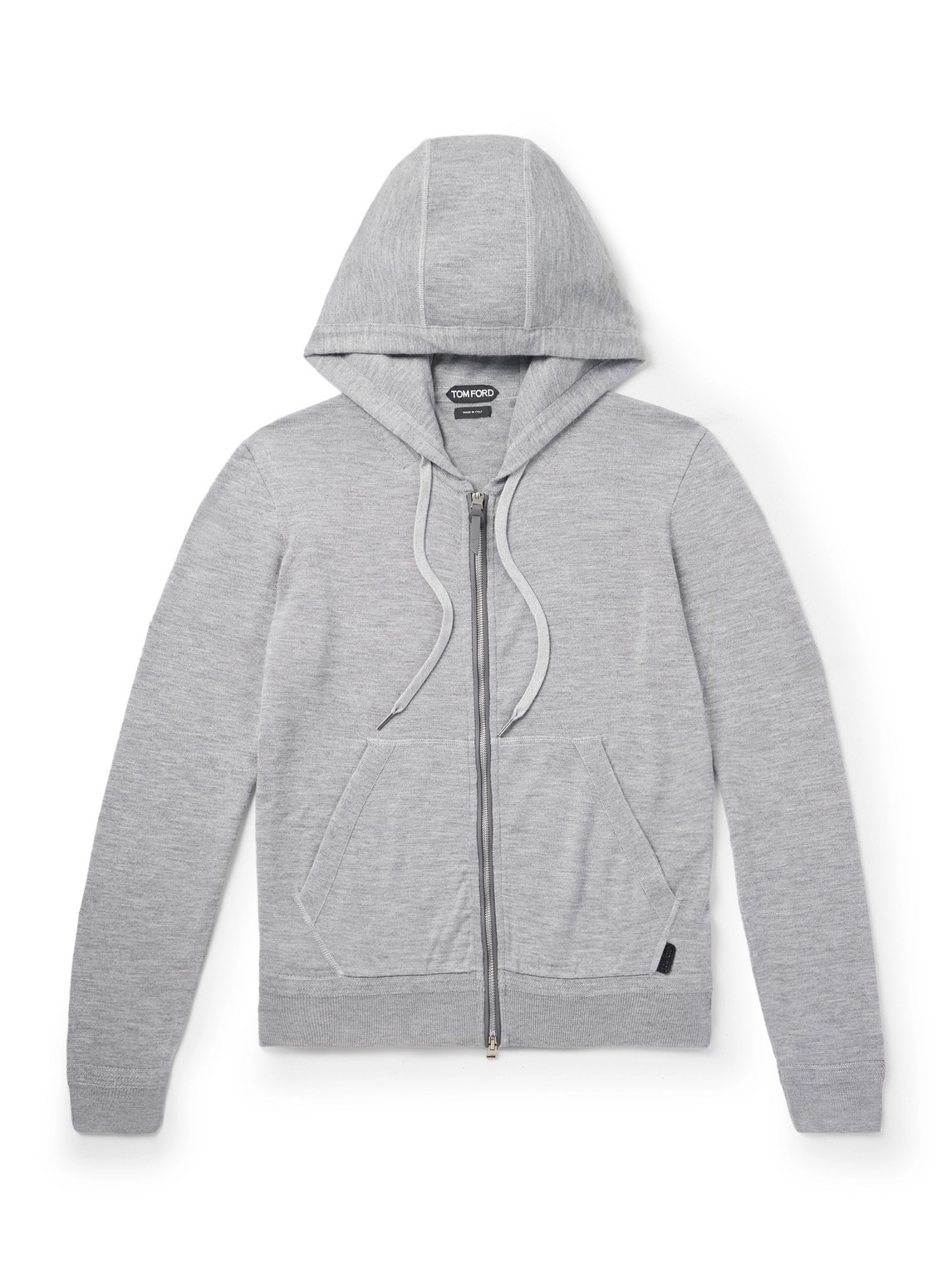 Tom Ford Cashmere And Silk-blend Zip-up Hoodie In Gray