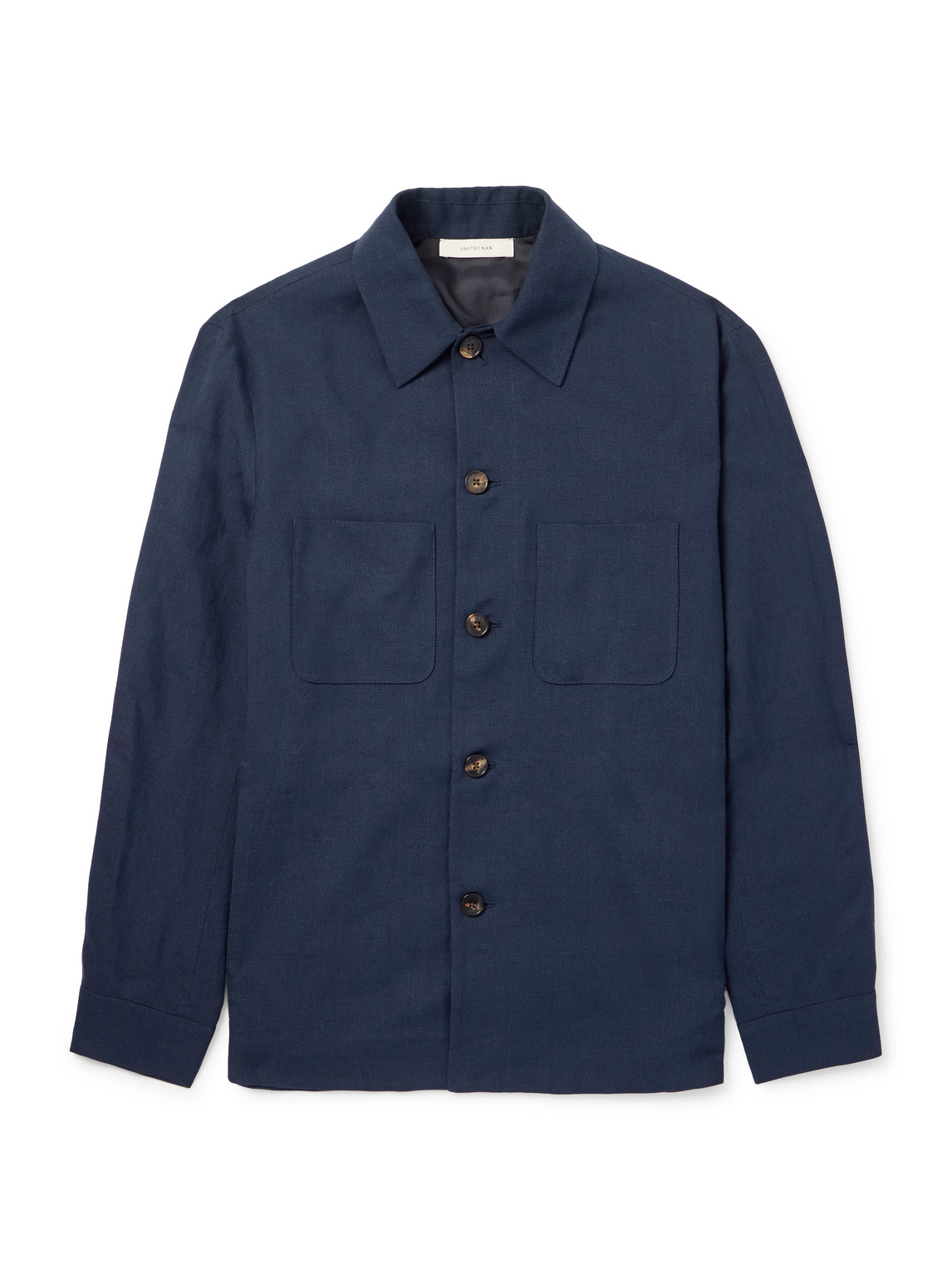 Umit Benan Jerome Linen And Wool-blend Overshirt In Blue