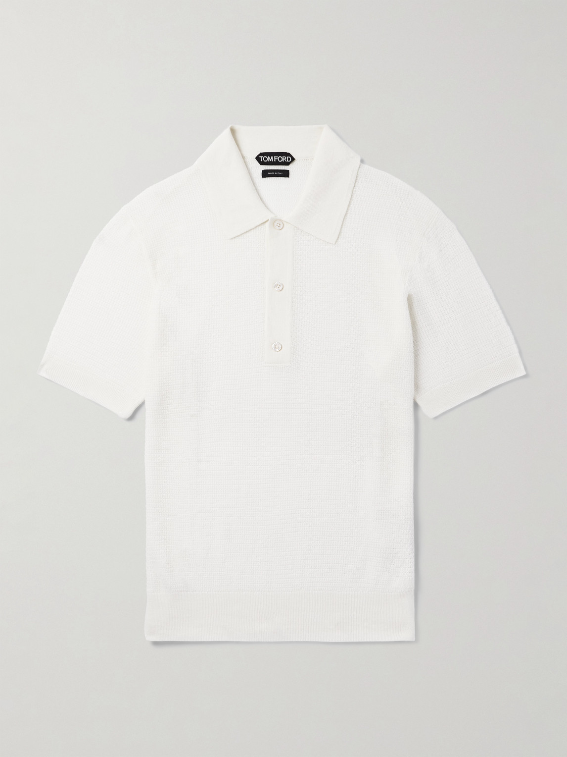 Tom Ford Slim-Fit Waffle-Knit Wool Polo Shirt - Men