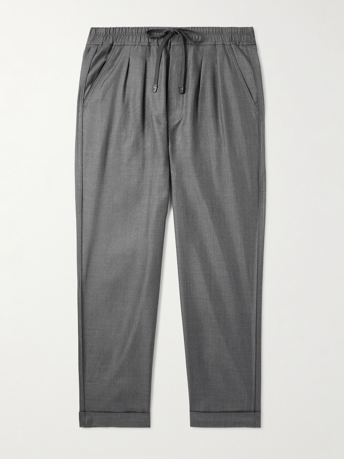 Tom Ford Straight-Leg Silk-Twill Drawstring Trousers - Men
