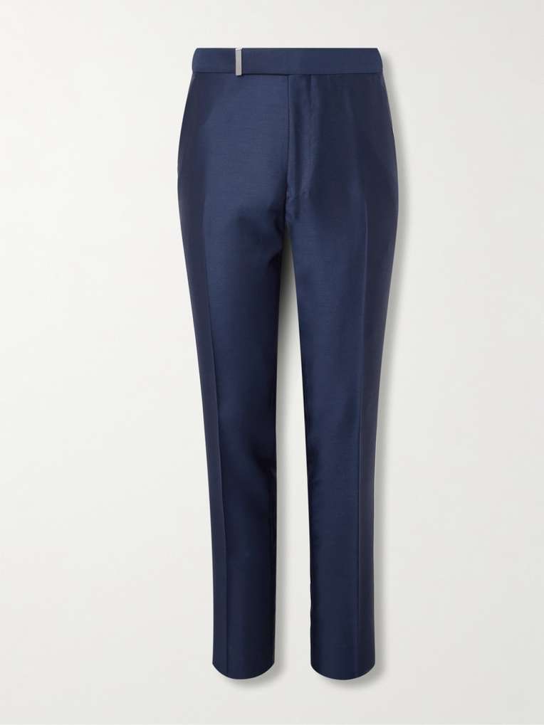 Tom Ford — Dyllan Straight-Leg Wool, Mohair and Silk-Blend Twill Trousers