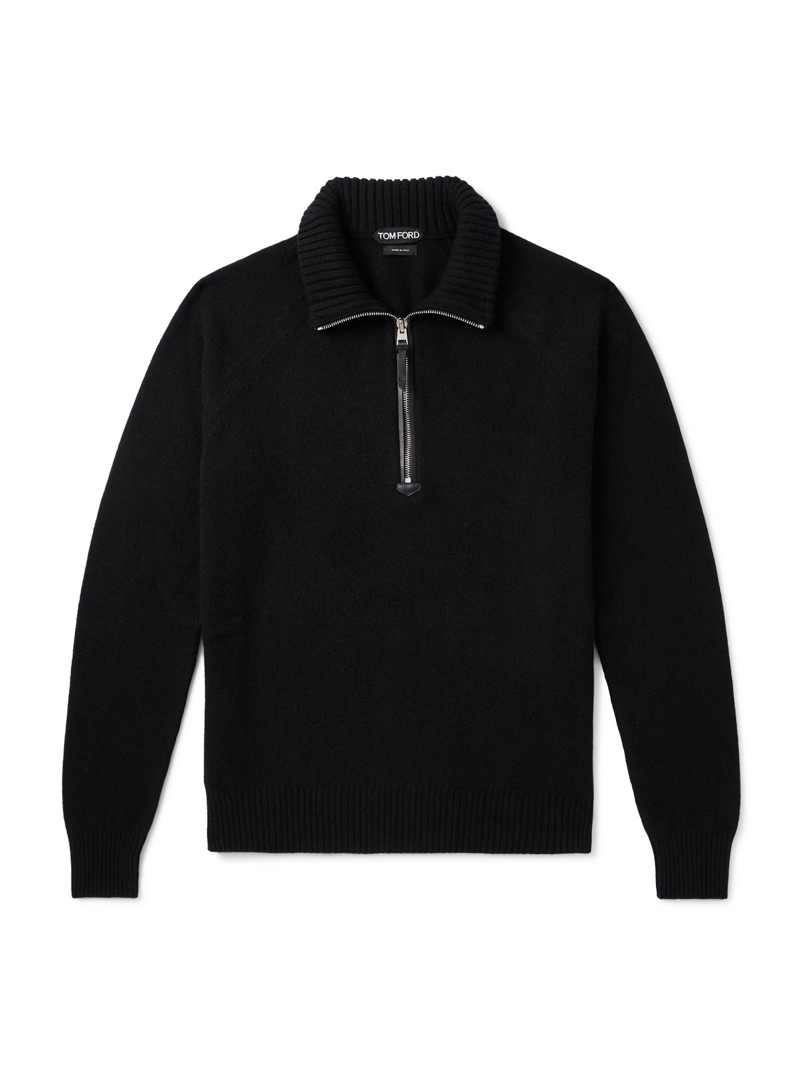 Wool and Cashmere-Blend Half-Zip Rollneck Sweater