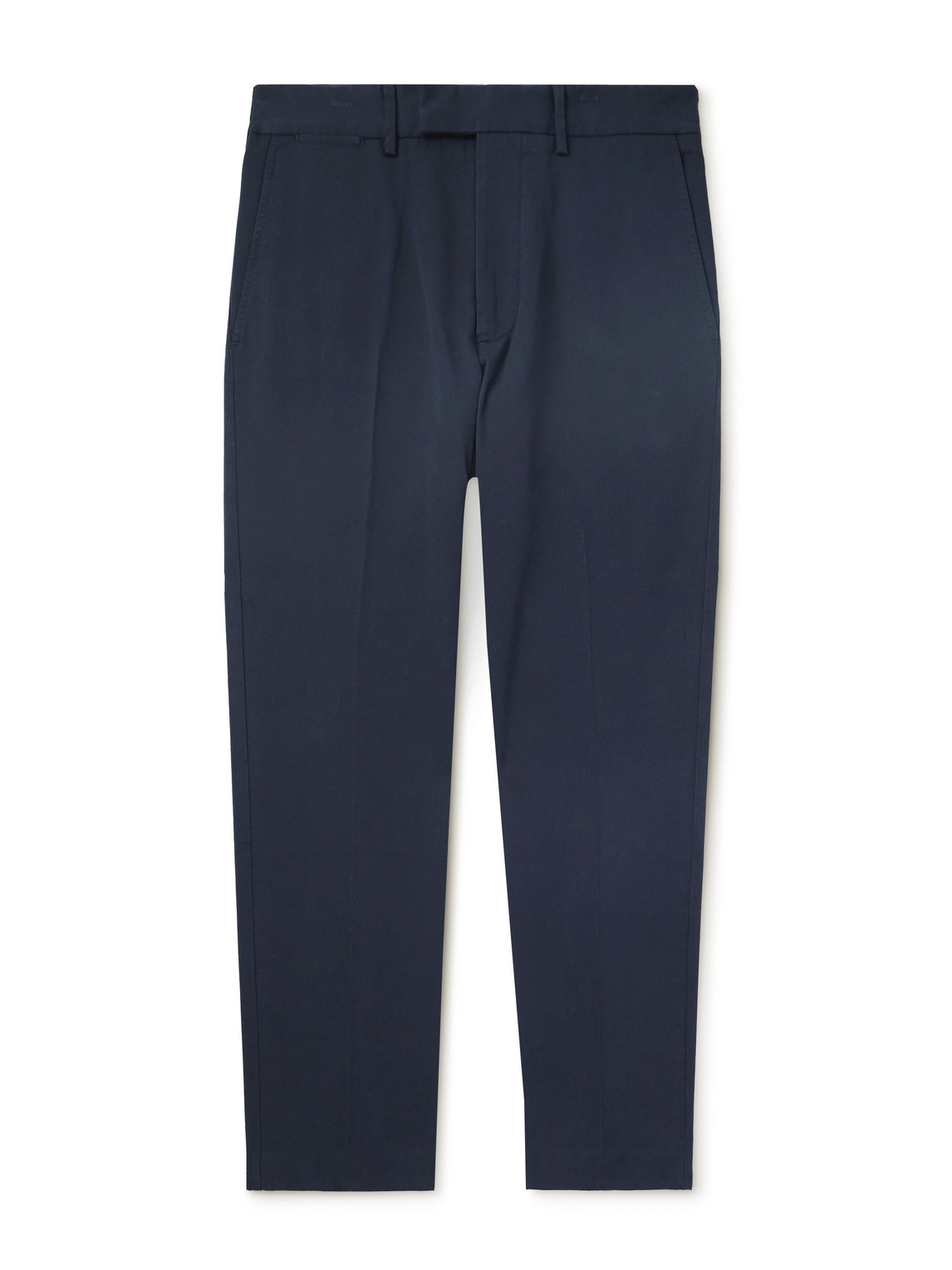Tom Ford Tapered Cotton-blend Twill Chinos In Blue