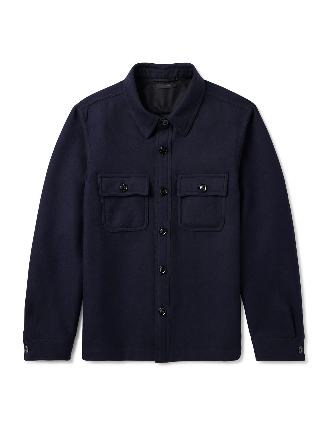 Wool and Silk-Blend Twill Overshirt