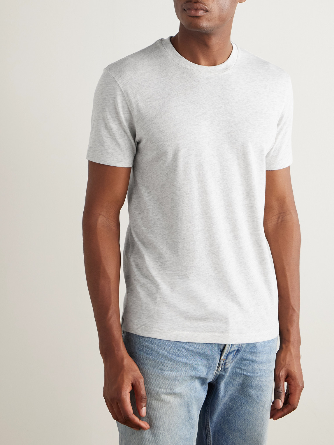 Tom Ford Cotton-blend Jersey T-shirt In White