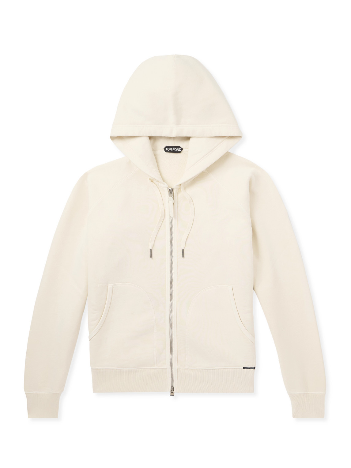 Tom Ford Slim-fit Cotton-jersey Zip-up Hoodie In Neutral