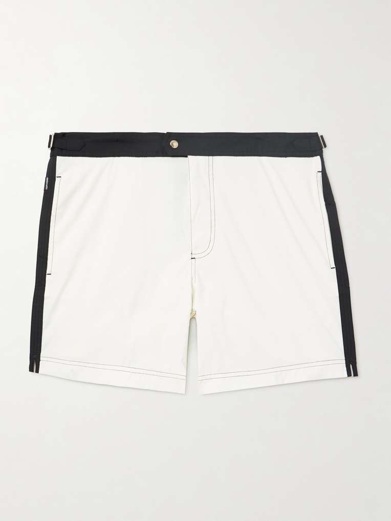 Tom Ford — Straight-Leg Mid-Length Striped Swim Shorts